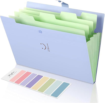 SKYDUE Letter A4 Paper Expanding File Folder Pockets Accordion Document Organizer (Purple)
