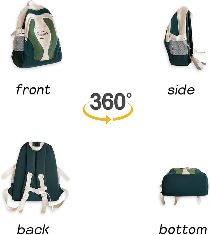 Teclado Fashion Backpack Large Bookbag Waterproof Laptop Bag Lightweight Casual Travel Daypacks (Blue)