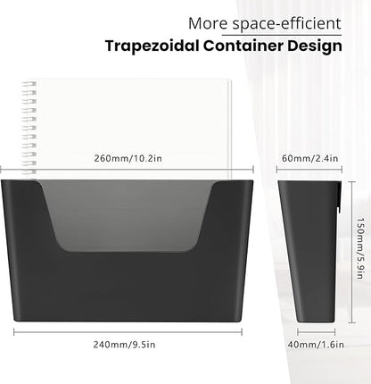 YOHOM No Drilling File Holders (Matte Black 5)
