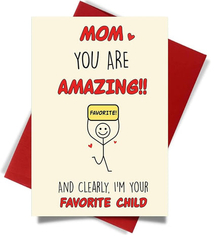 Cheerin Mother's Day Card - Funny and Sweet Mother's Day Card for Mom - Cute and Humorous from Son or Daughter - Gift for Mommy or Grandma