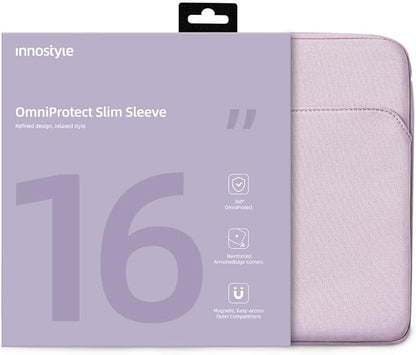 Protective 16 Inch Laptop Sleeve for 15 16 MacBook Air/Pro, 15.6 16 HP Dell Lenovo Asus Notebook - Shockproof, Water-Resistant with Accessory Pocket (Purple, 16 inch)