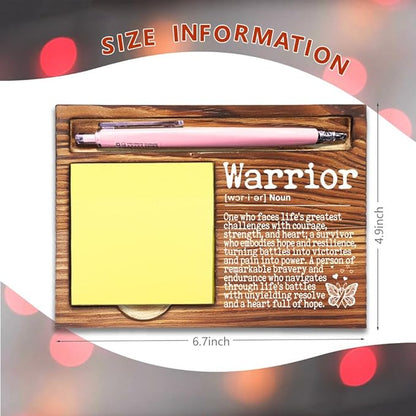 Gift for Cancer Warrior, Cancer Support Encouragement Gifts Her, Gift for Cancer Patient, Breast Cancer Gifts for Her, Warrior Gift for Cancer Survivors Self-Stick Note Pad Holders-DW36