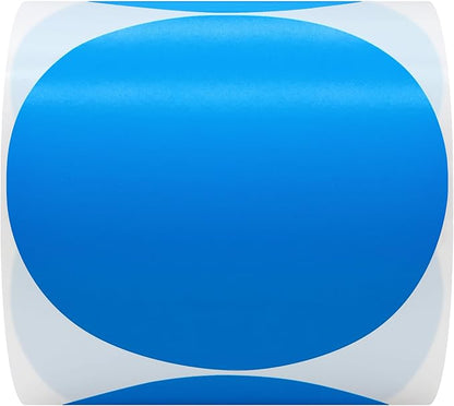 Hybsk 3 inch Circle Color Direct Thermal Stickers Shipping Labels for Barcodes,Name Tag,DIY Logo Design,QR Code,Inventory– Compatible with Zebra,Rollo,Munbyn,and More-350 pcs (3 inch,Blue)