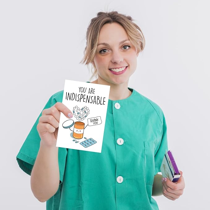 Thank You Cards, Funny Appreciation Card for Men Women, Cute Thank You Card for Doctor Nurse, Medical Staff Appreciate Greeting Card for Nurse Her, Perfect Doctors Day Gift Idea