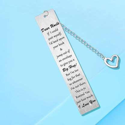 Uncle Gifts Bookmark for Uncle from Niece Nephew Father’s Day Gifts for Uncle Birthday Christmas Gift I Love You Gifts Happy Retirement Appreciate You Quotes Family Day Presents