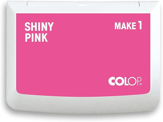 COLOP Make Series, Ink Stamp Pads, with Non-Toxic Premium Ink, Water-Based Acid-Free (Shiny Pink, Make 1-1-15/16" x 3-1/2")