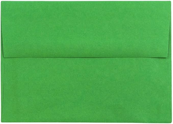 JAM PAPER A6 Colored Invitation Envelopes - 4 3/4 x 6 1/2 - Green Recycled - 100/Pack