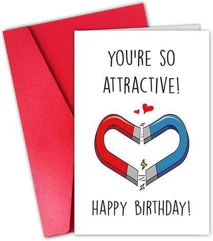 Dirty Birthday Card for Girlfriend Wife, Funny Birthday from Husband Boyfriend, You Are So Attractive Card