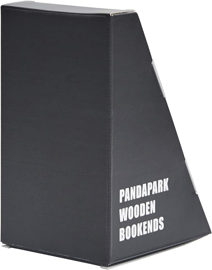 Pandapark Wood,Non-Skid Bookend for Shelves,Heavy Duty,Book Stand for CDs,1 Pair