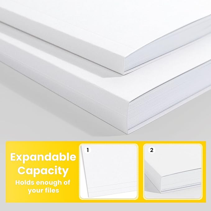SUNEE File Folders Letter Size White, 100 Pack Manilla Folders 8.5 x 11 1/3-Cut Tabs, Colored File Folders Office Home School for Documents Files Paper