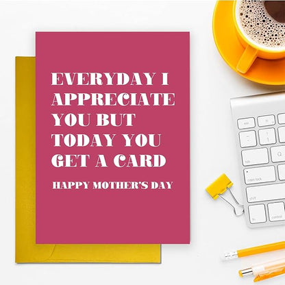 UUEFKTN Cute Mother's Day Card For Mom, Happy Mothers Day Card from Daughter Son Children, Appreciation Gift for Mom