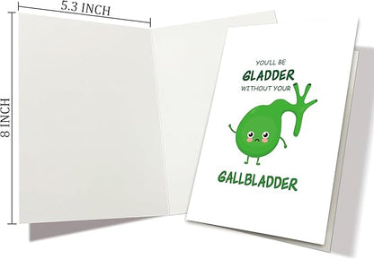 Gallbladder Removal Get Well Soon Card, Funny Sympathy Gift for Gallstones Patient, Unique Empathy Card for Him Friend Husband