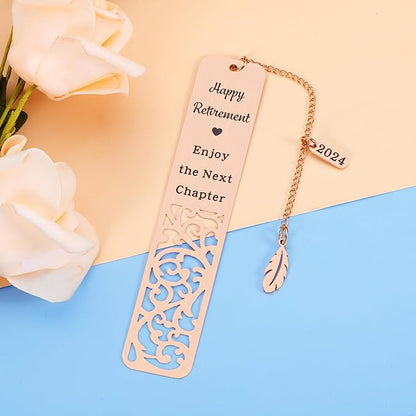 Manager Retirement Gift for Women, Retirement Gifts for Woman, Teacher Retirement Gifts for Women, 2024 Happy Retirement Bookmark Gift for Women Female Teacher Coworker Enjoy The Next Chapter Bookmark