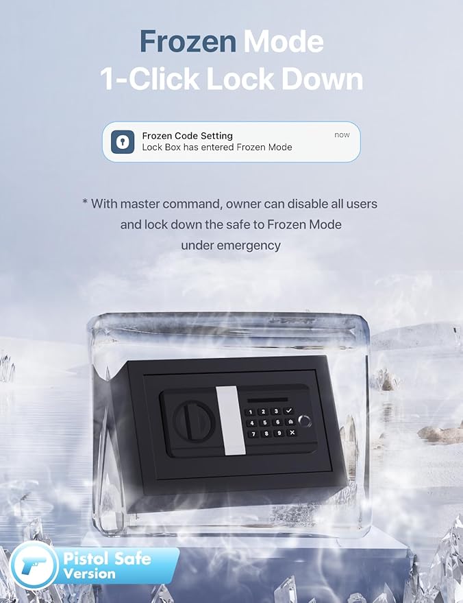 FORFEND Smart Home Safe | WiFi Safe Box App Lock/Alarm | Voice Command, Kidnap Alarm, Tamper Detect, Frozen Mode, Sub Account| Digital Safe Anti Theft