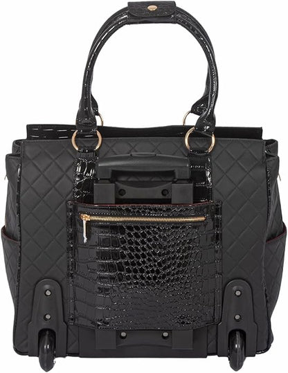 JKM and Company Alligator Compatible With Computer iPad, Laptop Tablet Rolling Tote Bag Briefcase Carryall Bag