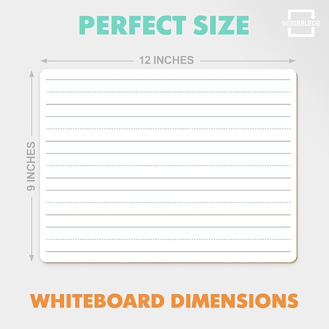 2 Pack Double Sided Whiteboard Lined Dry Erase Board for Kids Ruled Writing Board Handwriting Practice for Kids Small White Board 9x12 Dry Erase Board Lines Education Teacher Supplies