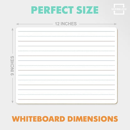 2 Pack Double Sided Whiteboard Lined Dry Erase Board for Kids Ruled Writing Board Handwriting Practice for Kids Small White Board 9x12 Dry Erase Board Lines Education Teacher Supplies
