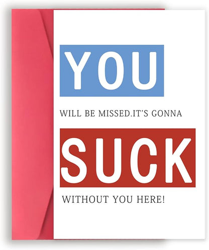 Sarcasm Leaving Definition Card for Work Bestie Friend, Rude Farewell Gifts for Coworkers, Naughty Going Away Gifts for Women Men, Funny Goodbye Cards for Him Her