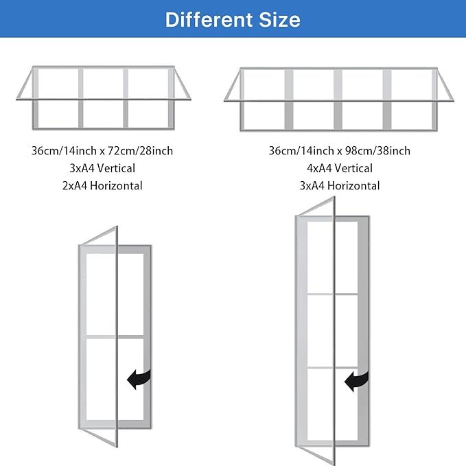 SWANCROWN Enclosed Noticeboard Grey Frabric Bulletin Boards Lockable Display Case Tamperproof with Keys Pins,38x14inch