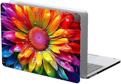 Compatible with MacBook Air 13.3 inch Case 2018-2020 Release A1932 A2179 A2337, Colorful Rainbow Sunflowers Hard Plastic Shell Cover Case