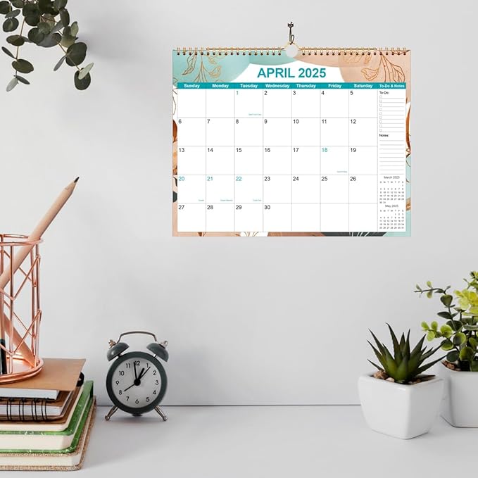 2025-2026 Calendar - Wall Calendar 2025-2026 from January 2025 to June 2026, 18 Months Calendars with Thick Paper, 11" x 14.5", Gold Leaf