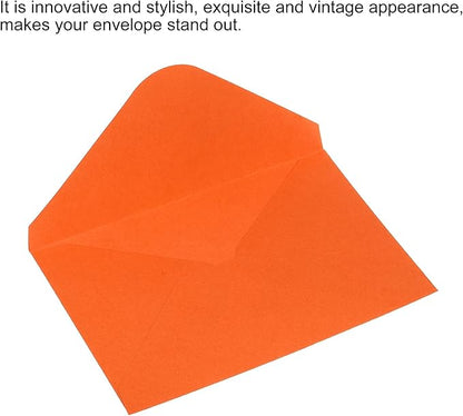 PATIKIL Mini Envelopes, 50 Pack Gift Cards Business Cards Envelope for Greeting Weddings, Orange