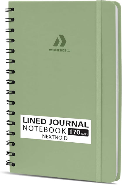 Lined Spiral Notebook Journal For Women & Men - A5(5.8" x 8.3") 170 Pages, Hardcover Journals for Writing & Note Taking, College Ruled Notebook for Work - Green