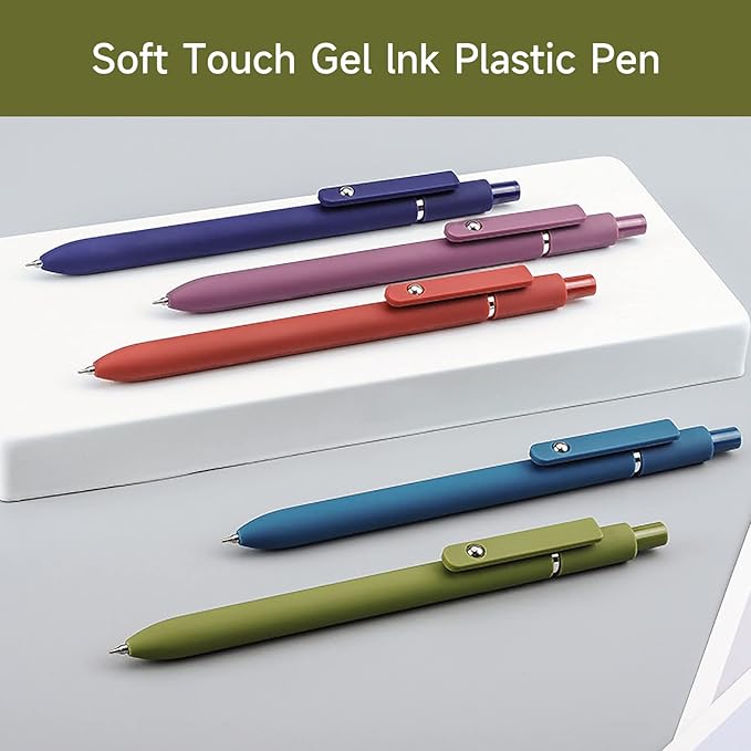 Gel Pens, 10 Pcs 0.5mm Fine Point Smooth Writing Pens Cute Pens, High-End Series Black Ink Pens for Journaling Note Taking, School Office Supplies for Women Men (10 Pcs Mixed colors)