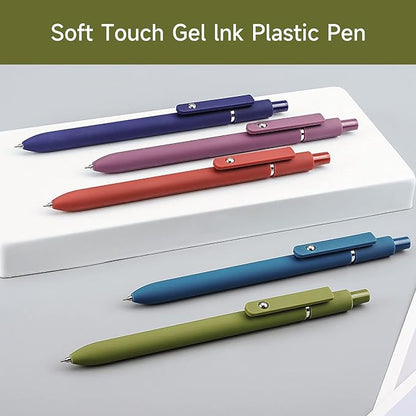 Gel Pens, 10 Pcs 0.5mm Fine Point Smooth Writing Pens Cute Pens, High-End Series Black Ink Pens for Journaling Note Taking, School Office Supplies for Women Men (10 Pcs Mixed colors)