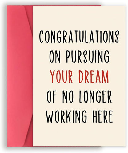 Asmallgf Funny Retirement Card Gifts for Boss Coworker, Humor Leaving Farewell Card for Women Men, Goodbye Gifts, Resignation Card