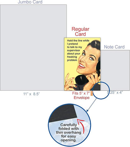 NobleWorks - Funny Work Anniversary Card with Envelope - Adult Greeting Card for Business Coworker, Woman Employees - Your Freaking Problem C4144ANG-WA