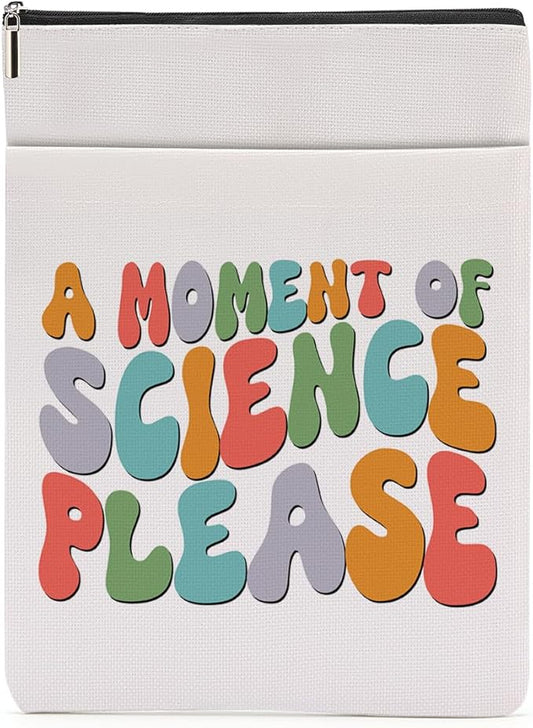 Book Themed Gifts Waterproof Book Sleeve Book Pouch Funny Reading Gifts Science Teacher Gifts for Women Readers Book Covers for Paperbacks Book Accessories Book Protector with Zipper and Front Pocket