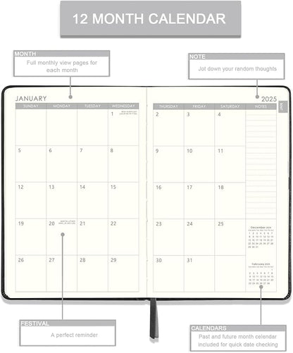 2025 Planner - Planner 2025 Weekly and Monthly with Stickers, 5.7" X 8.2", Jan 2025 - Dec 2025, 2025 Calendar Planner, Pen Holder, Inner Pocket, 44 Notes Pages - Blue