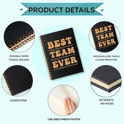 Best Team Ever 160 Blank Pages Spiral Notebook, Team Appreciation Gifts, Employee Thank You Gifts, Team Notebooks for Employees, Teamwork Gifts for Staff, Team Member Gifts for Coworkers
