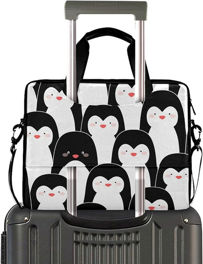 Cute Penguin Laptop Bag Case Laptop Messenger Bag Briefcase for Men Women