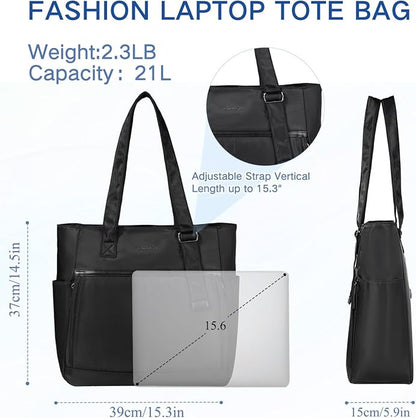 Chase Chic Laptop Bag for Women, Trendy Work Tote Bag Ladies 15.6 inch Computer Bag Fashion Business Handbag for Travel