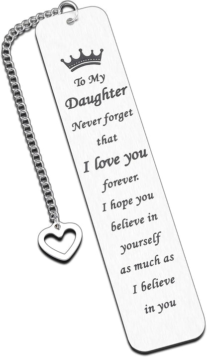 Stocking Stuffer for Daughter Inspirational Gifts Bookmarks from Mom Stepmom to My Girl for Christmas 16th 21st Birthday Christmas Gifts for Teen Girls Adults Kids Graduation Gifts