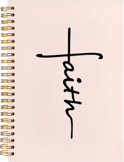 BearCake Faith Journal, Christian Notebook, Christian Gifts for Women, Bible Notebooks for Note Taking, Bible Journaling Notebook, Prayer Journal, Hardcover Spiral Notebook 5.5x8.3