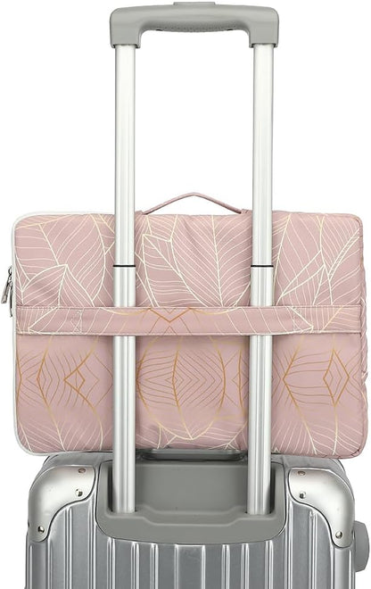 canvaslife 360° Protective Laptop Sleeve Case Bag with 4 Pockets for MacBook Pro 16 inch and 15 inch-15.6 inch Laptop (Golden leaf)