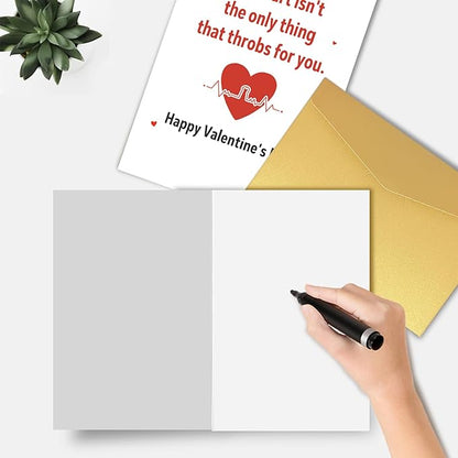 Naughty Valentines Day Card for Her, Funny Valentine's Day Card for Girlfriend, My Heart Isn't The Only Thing That Throbs for You