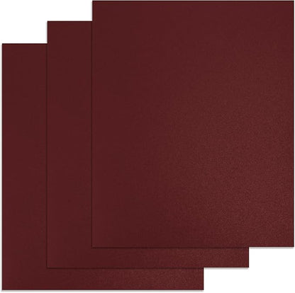 Binditek 25 Pack 12 Mil Sand-Textured Polycover - Plastic Binding Cover for Business Reports and Proposals - Lightly Textured Sand Finish - Square Corners, Un-Punched, Maroon Color, Office Supplies