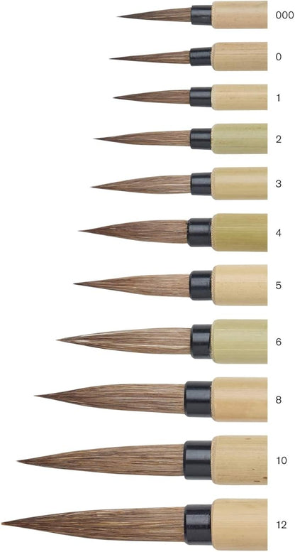 Winsor & Newton Series 150 Bamboo Short Handle Brush-Round #000,Brown