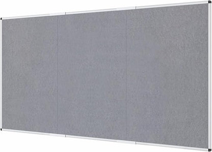 VIZ-PRO Large Fabric Bulletin Board/Foldable Notice Board Felt Gray, 96 X 48 Inches, Silver Aluminium Frame