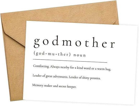 Will You Be My Godmother, God Mother's Proposal Card Gifts with Envelope, Cute Gifts for Godmother On Wedding Day.（Godmother A）