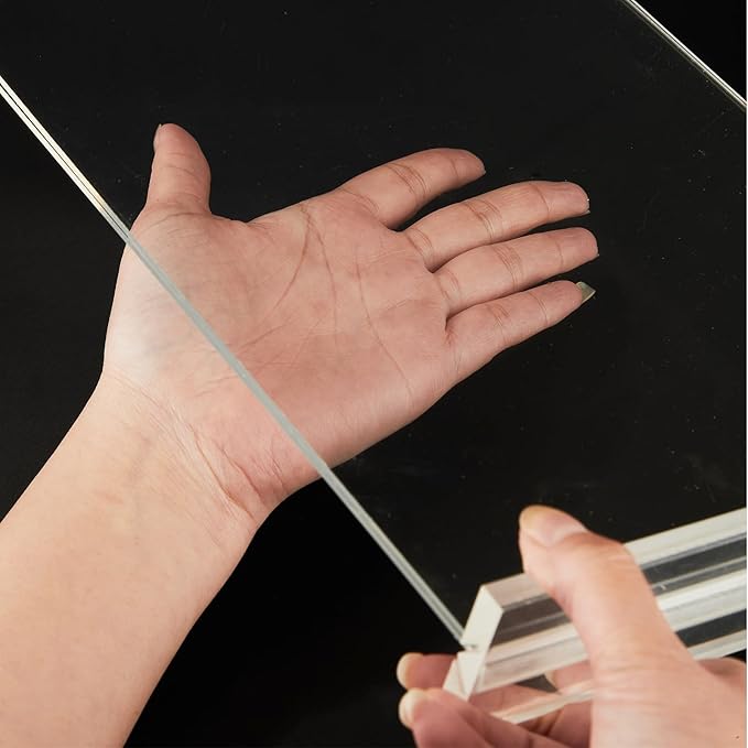 Clear Acrylic Sign Holder 8.5 x 11 - Perfect for Stores, Restaurants, and Offices - Set of 3 T Shape Plastic Sign Frames