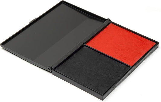 Ink Pad for Rubber Stamps, Stamp Pad for Clear Impression Stamping, Quality Felt Pad Black Ink, Red Ink, Blue Ink L (3.5 * 6.3) (Red & Black)
