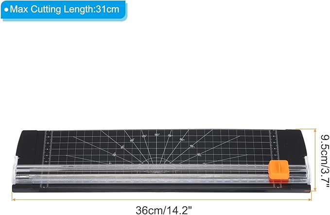 PATIKIL 12 Inch Paper Trimmer, A4 Size Portable Paper Cutter Slicer Scrapbooking Tool with Cutter Head Blade for Craft Paper Photo Cardstock, Black