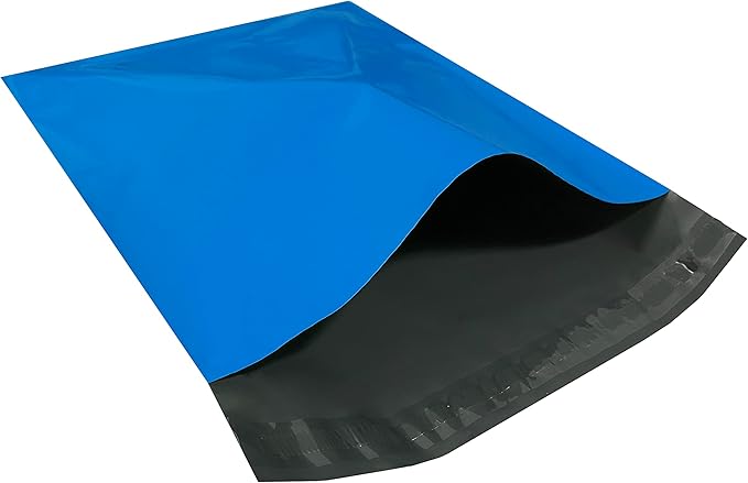 Colored Poly Mailers Pack of: Be creative with your packaging with Colored mailers (Blue, 10" x 13" pack of 200)