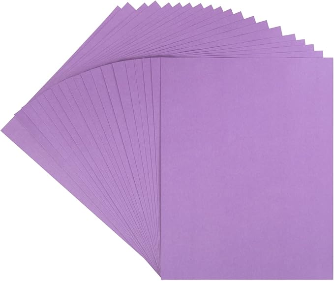20 Sheets Colored Thick Paper Cardstock Blank for DIY Crafts Cards Making, Invitations, Scrapbook Supplies (Purple, 8.5 x 11 inches)