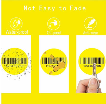 Hybsk 2 inch Circle Color Direct Thermal Stickers Shipping Labels for Barcodes,Name Tag,DIY Logo Design,QR Code,Inventory– Compatible with Zebra,Rollo,Munbyn,and More-750 pcs (2 inch,Yellow)